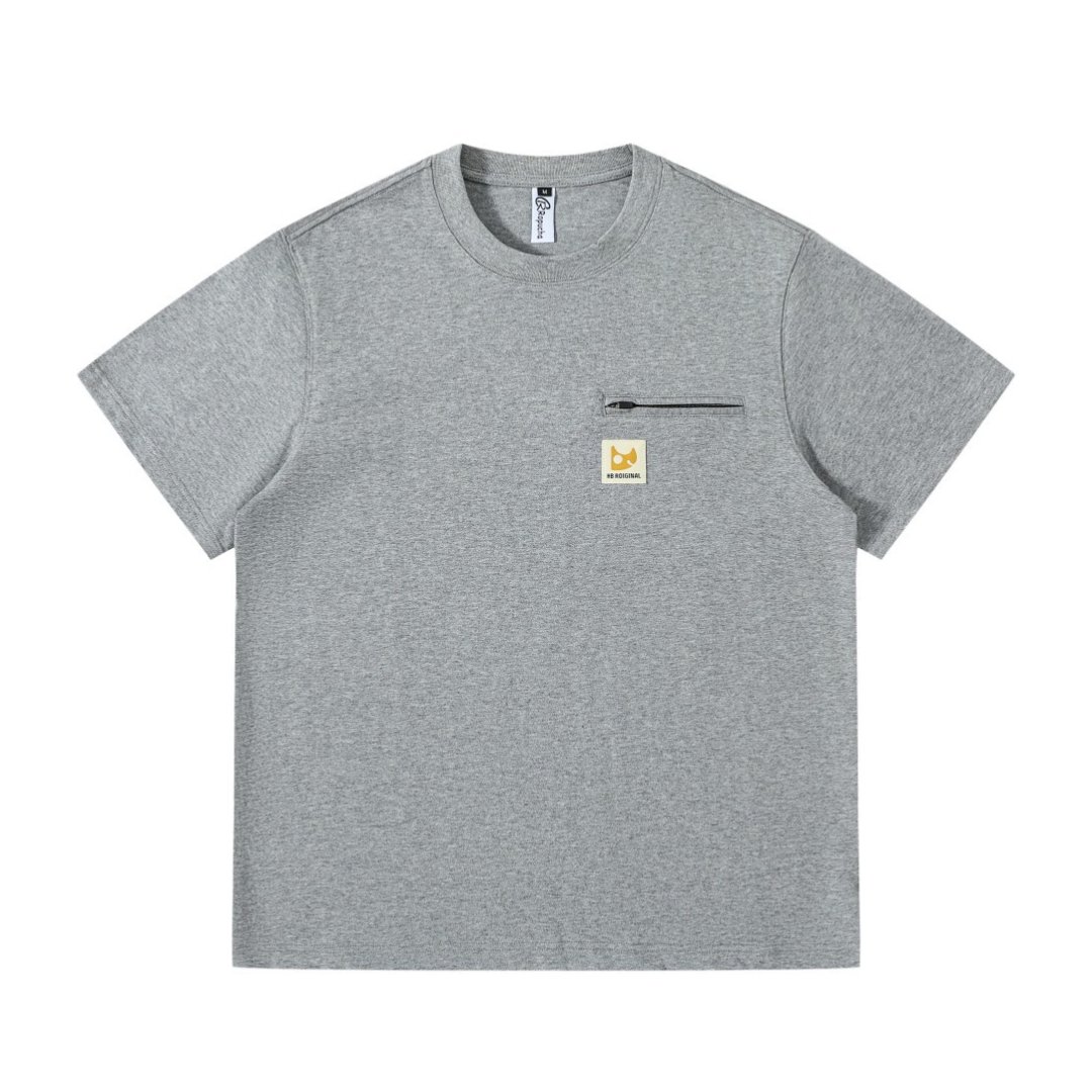 ワンポイントロゴ　フロントジップ　Tシャツ　N1618