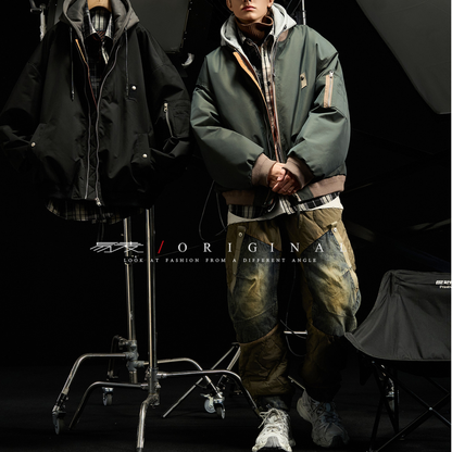 [YMORIGINAL] White Duck Down Faux Layered Jacket N853