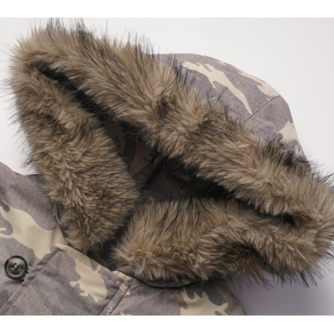 カモフラージュ　ファーフード　ジャケット　N943