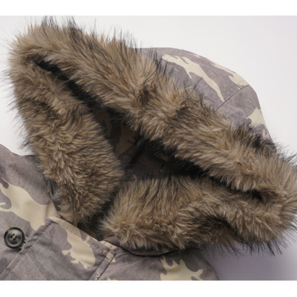 カモフラージュ　ファーフード　ジャケット　N943