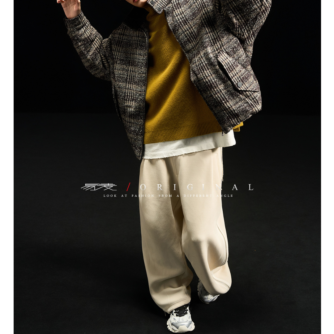 [YMORIGINAL] White Duck Down Tweed Check Jacket N848