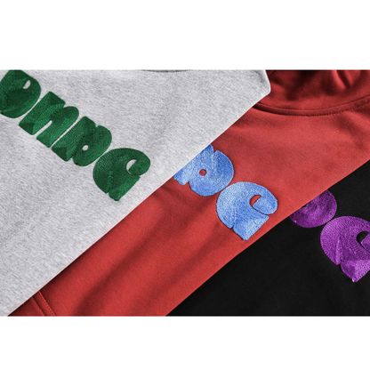 ビッグロゴ刺繍　ワンボタン　スウェットパーカー　N119