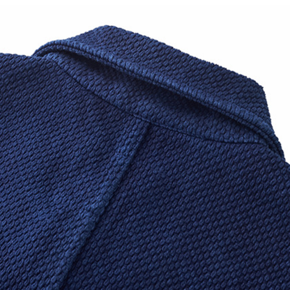 インディゴ染料め　刺し子織り　ジャケット　N1329