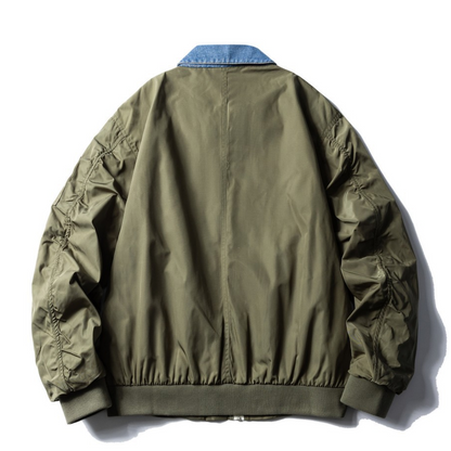 フェイクレイヤード　デニムコンビ　ジャケット　N072