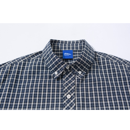 モダンチェック　ボタンダウンシャツ　N1035