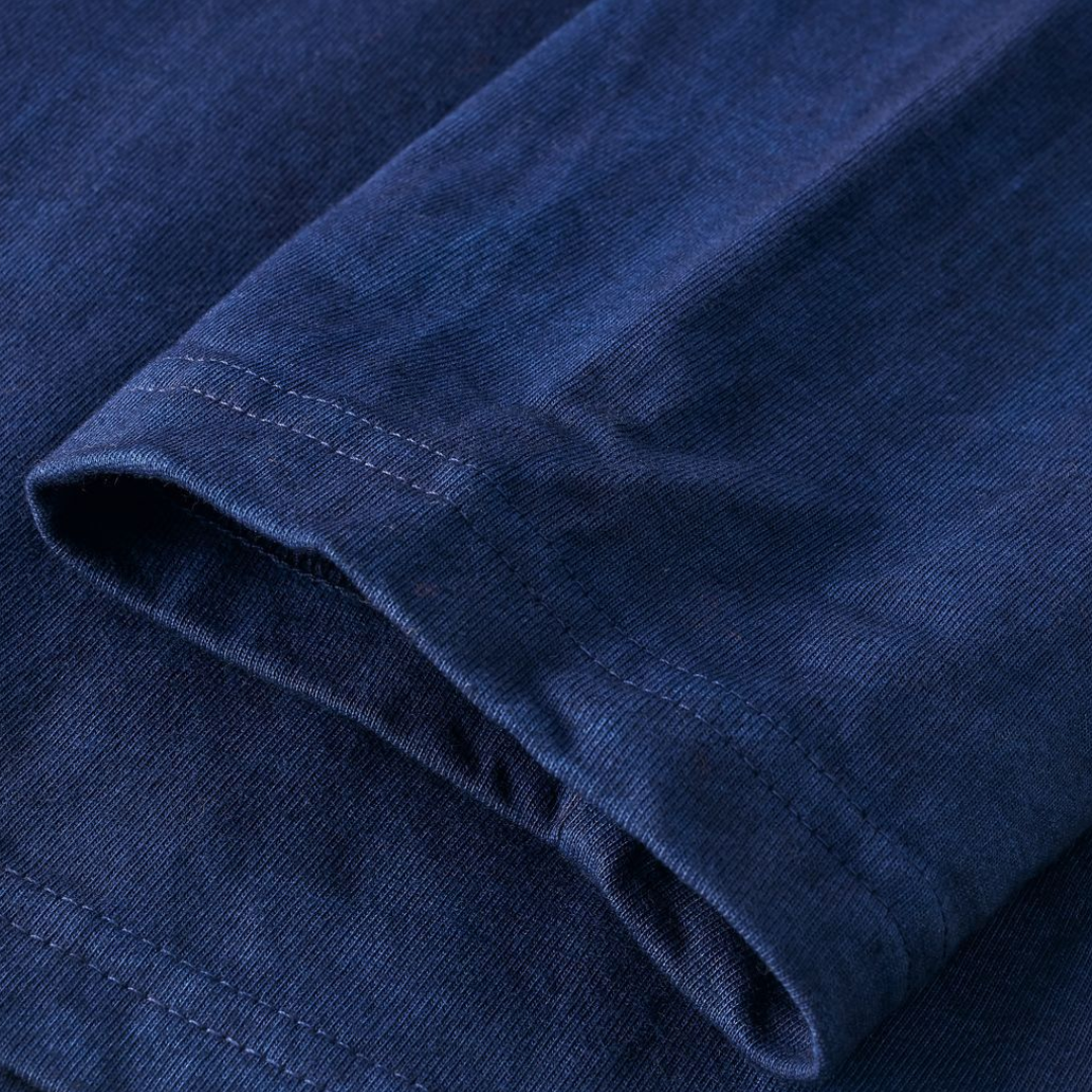インディゴ染め　長袖Tシャツ　N1324