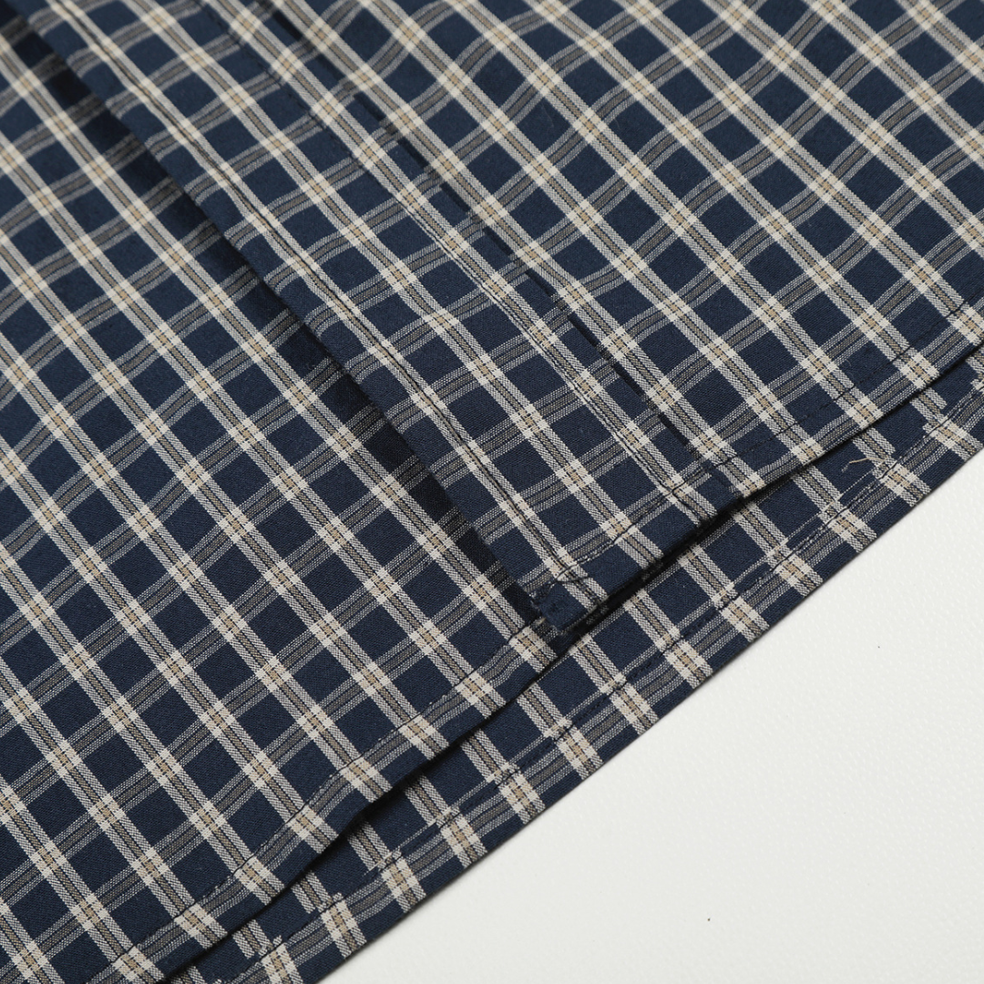 ネイビーチェック　レギュラーシャツ　N1040