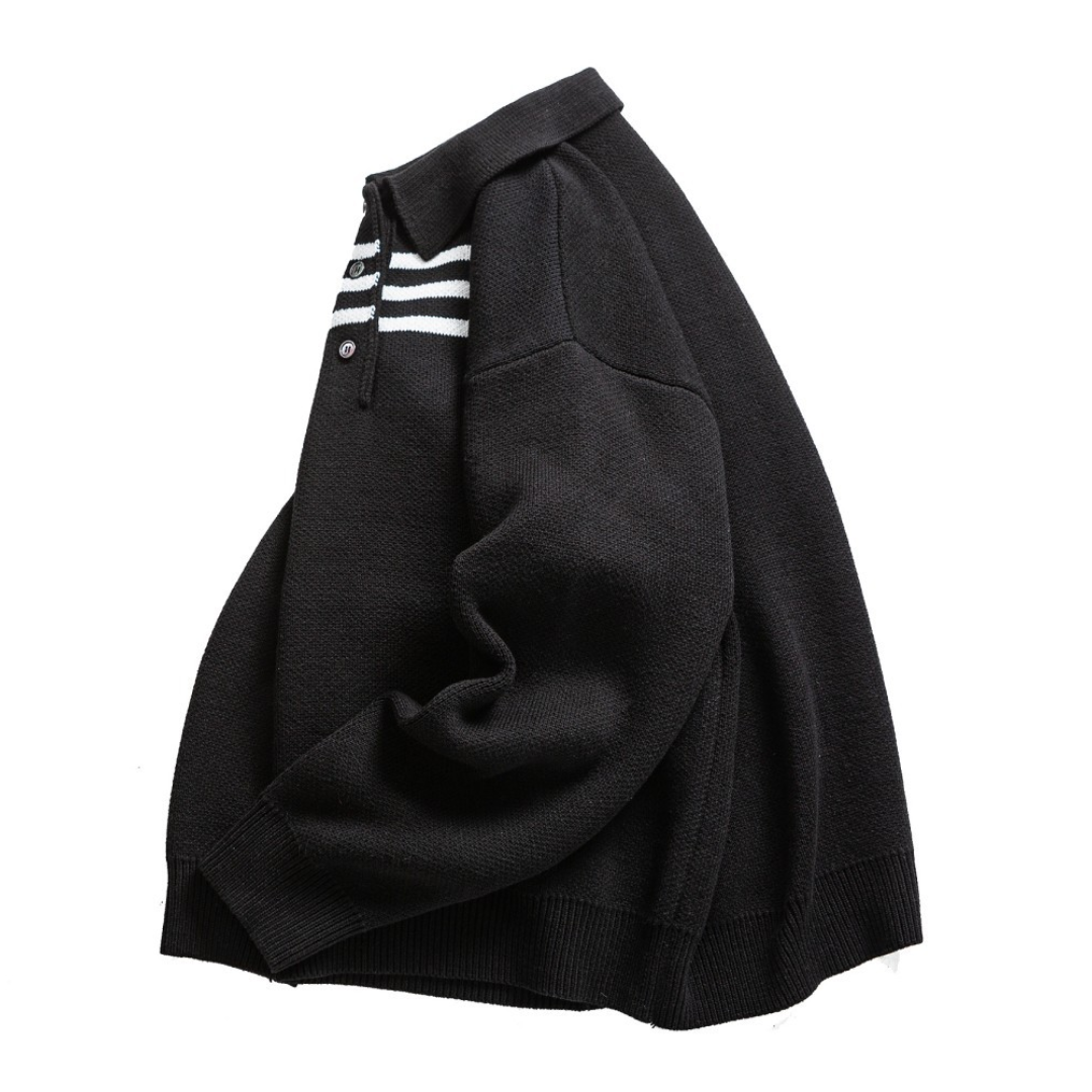 パネルライン　コットン混　ポロカラーニット　N880