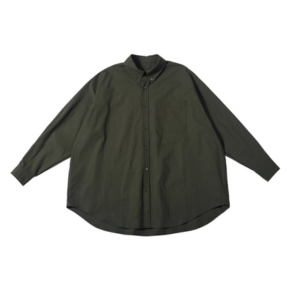 Oversized button-down long sleeve shirt A046