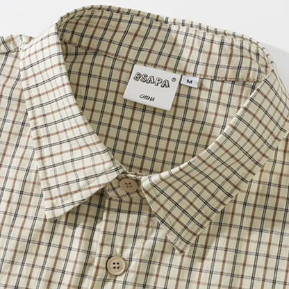 ダブルフラップ　ドローコードヘム　チェックシャツ　N1247