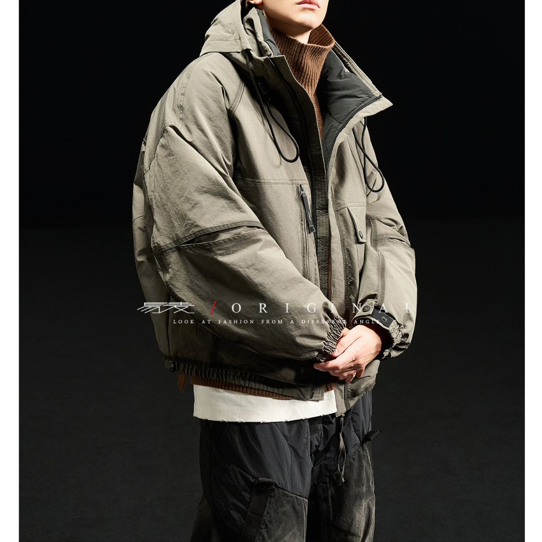 [YMORIGINAL] Arm slit, big pocket, short down jacket N858