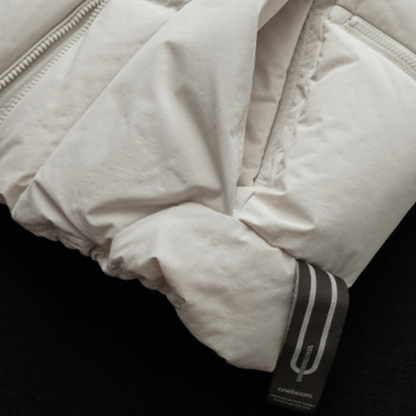 [YMORIGINAL] White Duck Down Double Zip Stand Vest N842