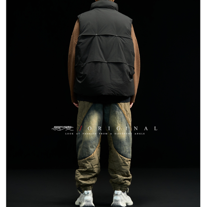 [YMORIGINAL] White Duck Down Fly Front Vest N870