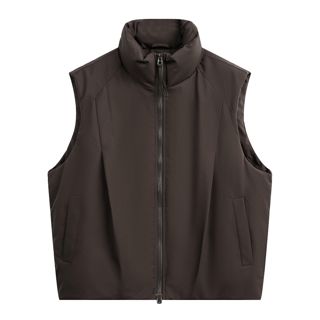 Faux layered wool polo collar knit N748