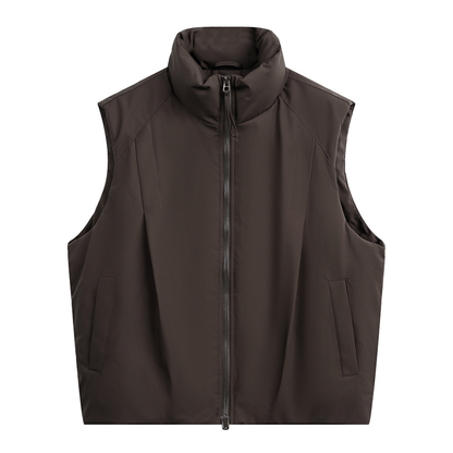 Faux layered wool polo collar knit N748