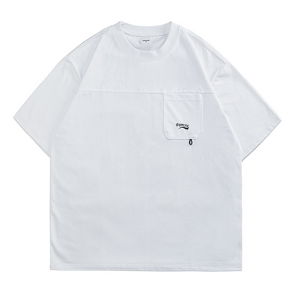 ミニマルロゴ　フロント切り替え　Tシャツ　N407