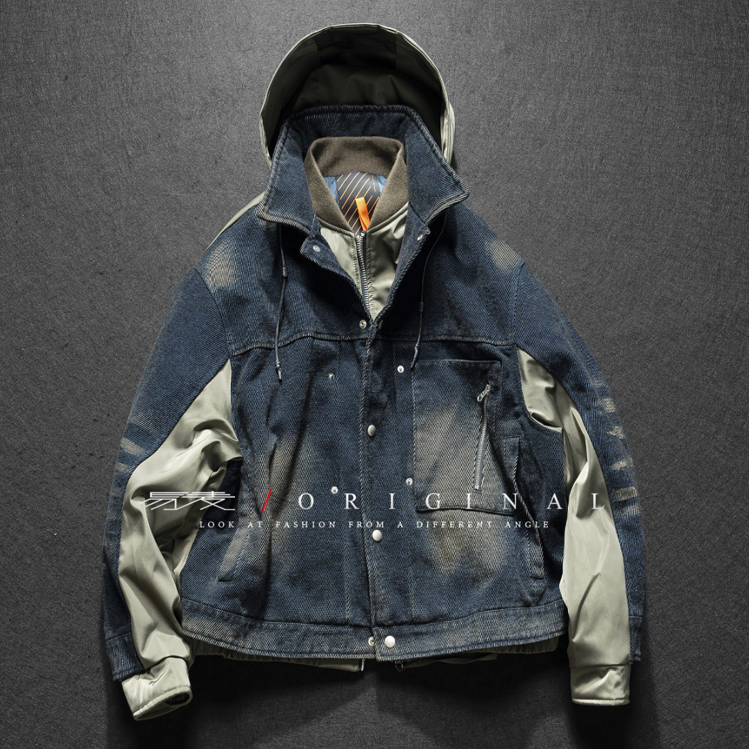 [YMORIGINAL] White Duck Down Layered Denim Jacket N840