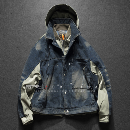 [YMORIGINAL] White Duck Down Layered Denim Jacket N840