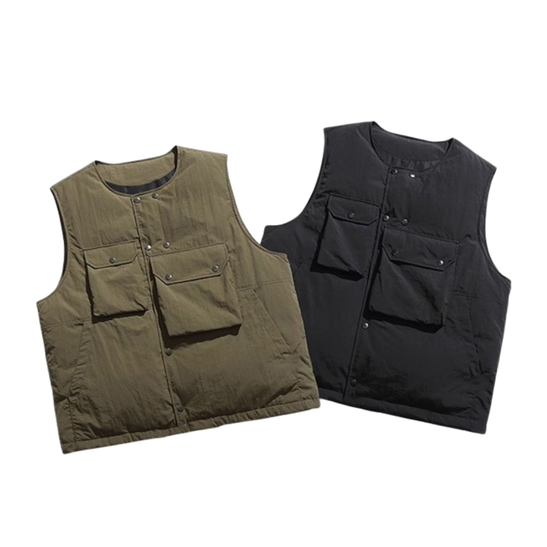 アシンメトリーポケット　パテッド　ベスト　N1332