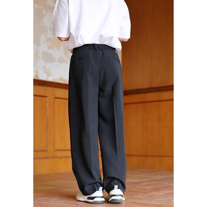 ポリエステル　ベルテッド　ワイドタックパンツ　N298