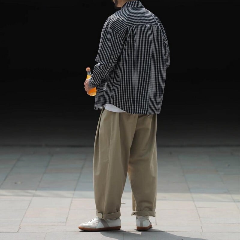 ロングタック　ワイドチノパンツ　B212