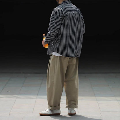ロングタック　ワイドチノパンツ　B212