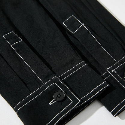 ステッチ デザイン 長袖シャツ　B048