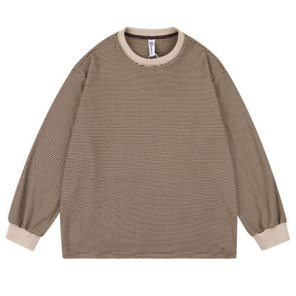 ミジンボーダー　クルーネック長袖Tシャツ　B956