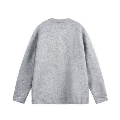 シャギーニット　クルーネック　カーディガン　N940