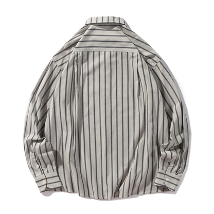 コットンポリ　ダブルストライプ　シャツ　N1277