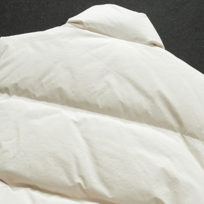 [YMORIGINAL] White Duck Down Double Zip Stand Vest N842