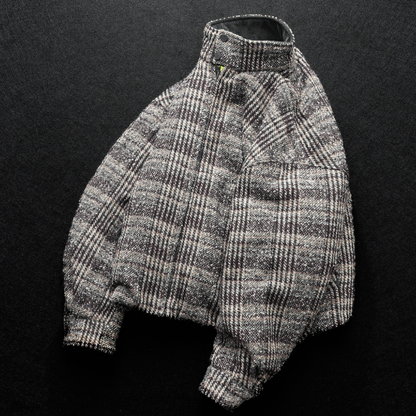 [YMORIGINAL] White Duck Down Tweed Check Jacket N848