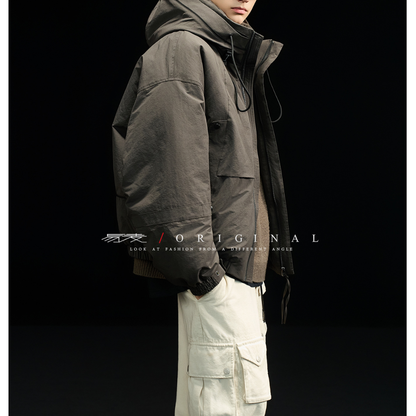 [YMORIGINAL] White Duck Down High Neck Hooded Jacket N854
