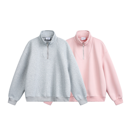 メランジ　ハーフジップ　スウェットシャツ　N1258