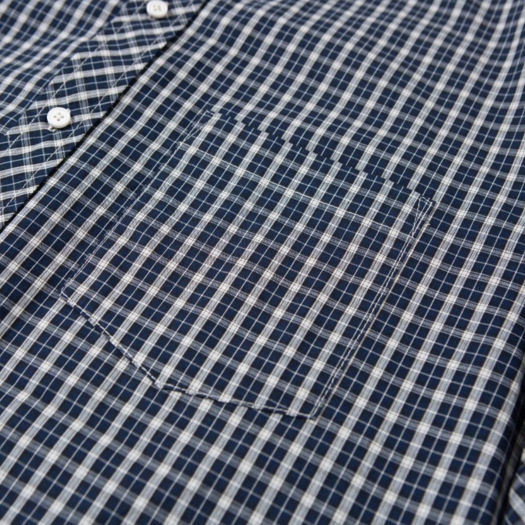 モダンチェック　ボタンダウンシャツ　N1035