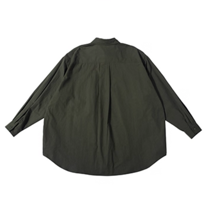 Oversized button-down long sleeve shirt A046