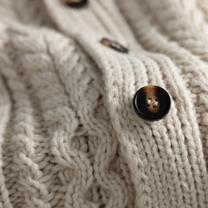 クレイジー ケーブルニット クルーネック カーディガン　N942