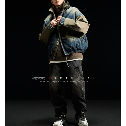 [YMORIGINAL] White Duck Down Denim Layered Jacket N856