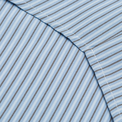 コットンポリ　マルチストライプ　レギュラーシャツ　N1273