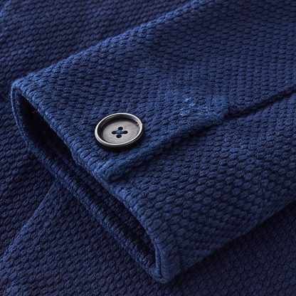 インディゴ染料め　刺し子織り　ジャケット　N1329