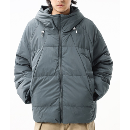 White Down Raglan Sleeve Hooded Jacket N1024