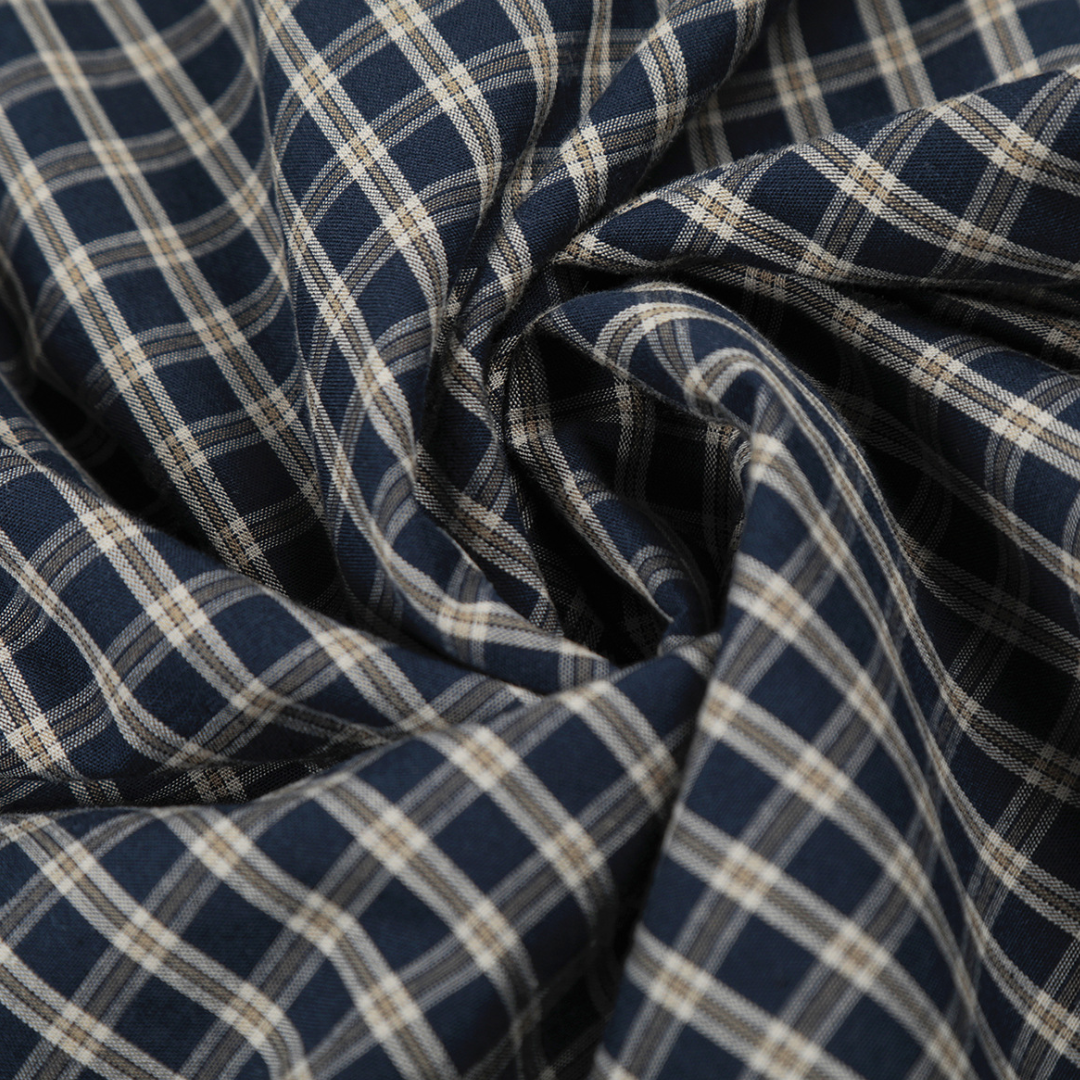 ネイビーチェック　レギュラーシャツ　N1040