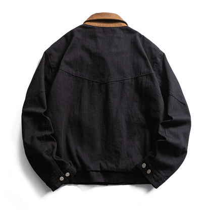レザーコンビ　スラブコットン　トラッカージャケット　N1667