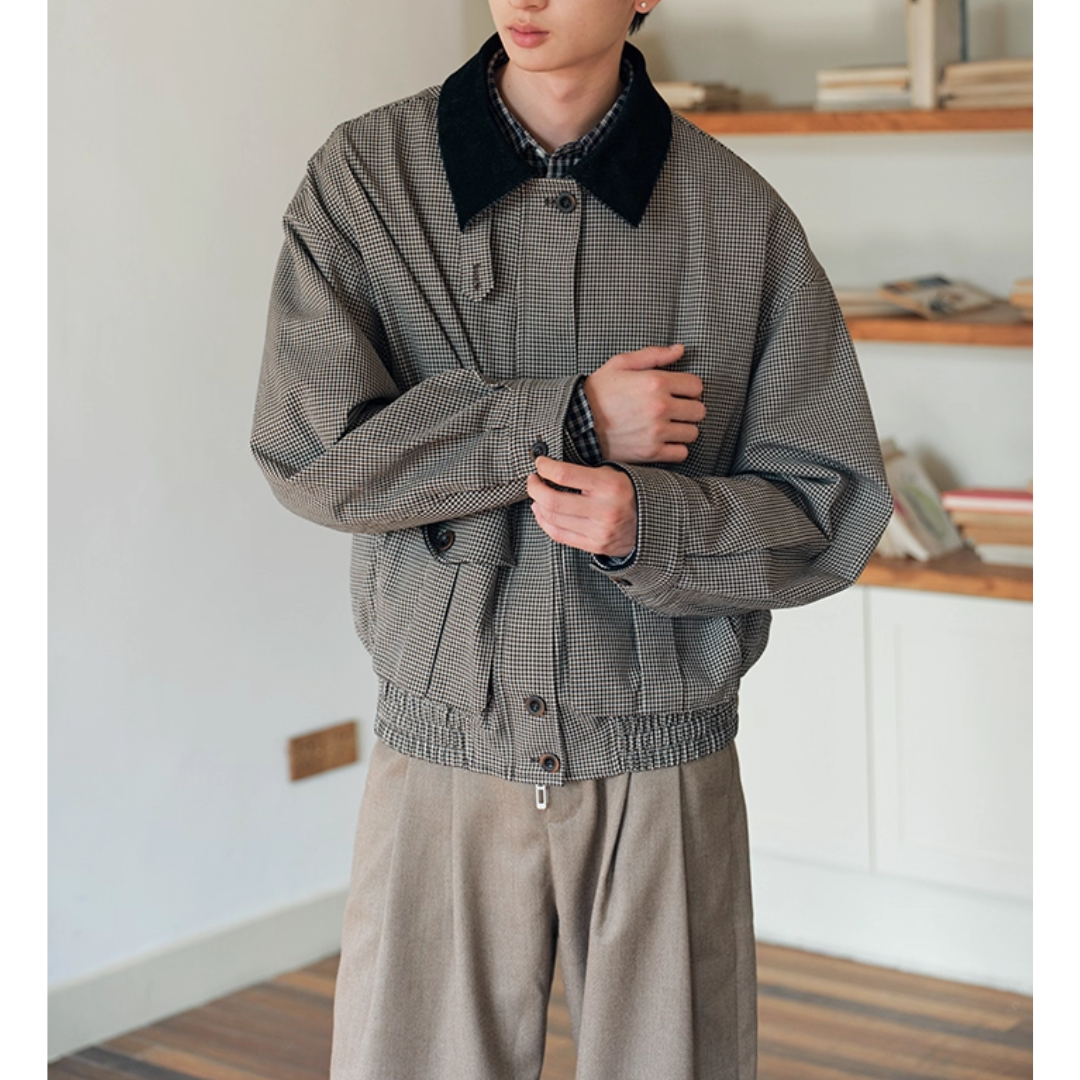2WAY　ボックスプリーツポケット　チェックジャケット　N749