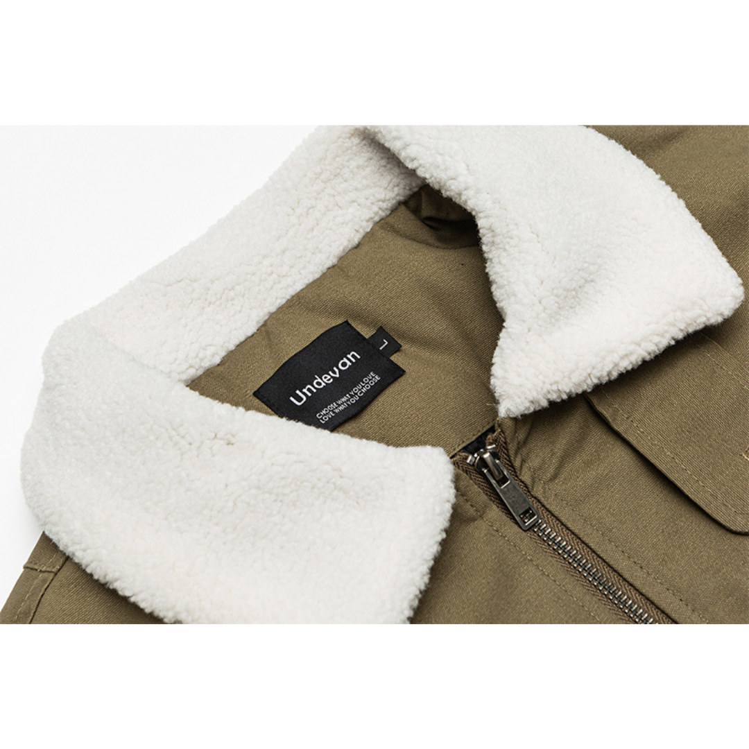 Faux layered wool polo collar knit N748