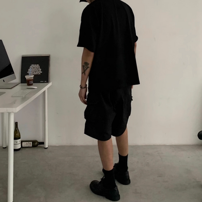 リップストップ　ナイロン　ワイドショートパンツ　N498
