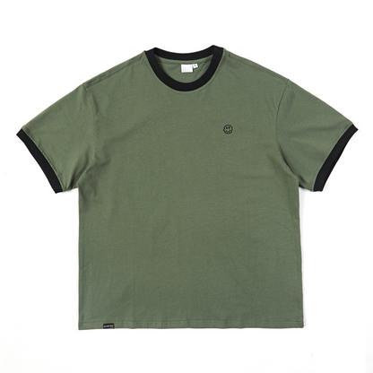 ワンポイント刺繍　リンガーTシャツ　N572