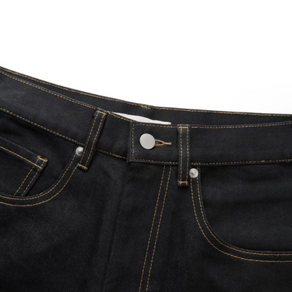 コットンポリエステル デニム ストレートパンツ N676