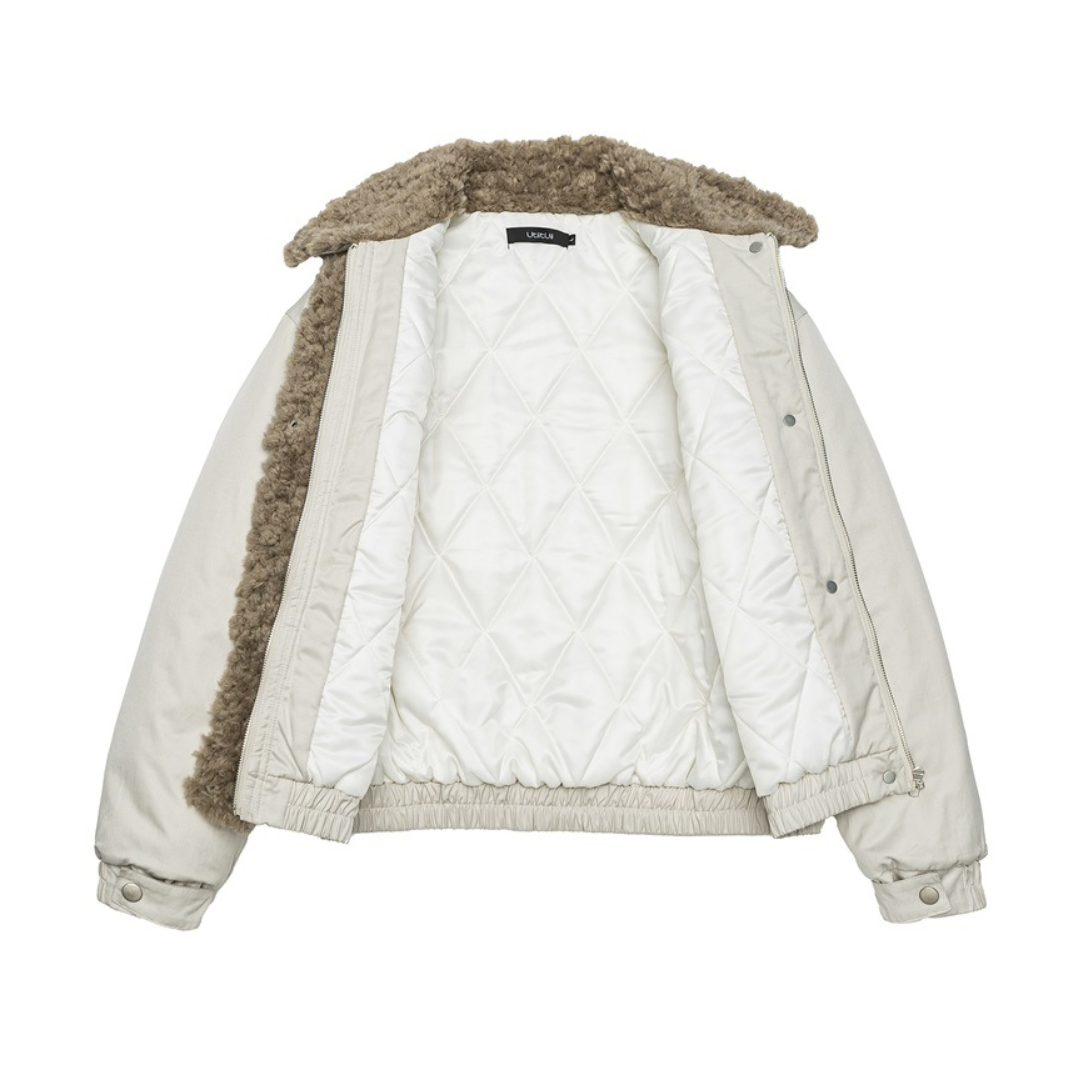 ライナーキルティング　ボアカラー　ジャケット　N938