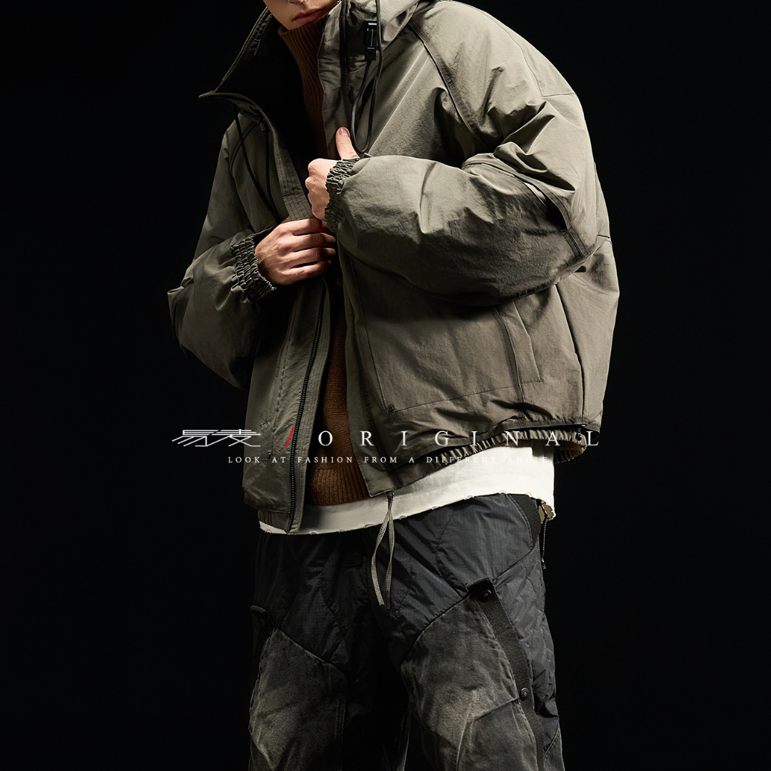 [YMORIGINAL] Arm slit, big pocket, short down jacket N858